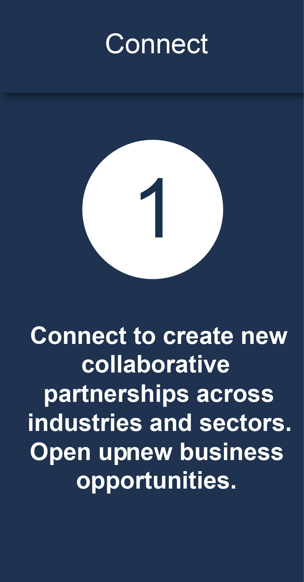 Connect to create new collaborative partnerships across industries and sectors. Open up new business opportunities.